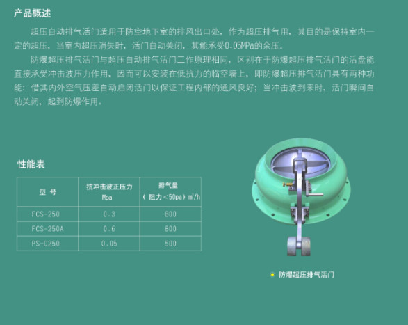 西安人防設(shè)備-超壓自動(dòng)排氣活門（防爆超壓排氣活門）